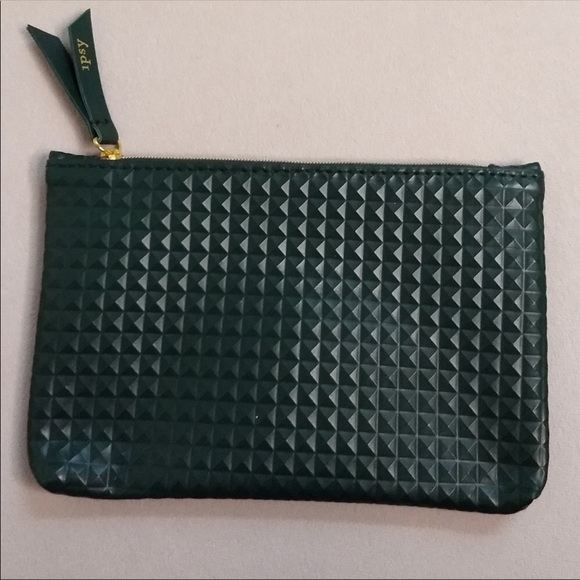 Ipsy raised stud green zipper bag - Picture 6 of 6